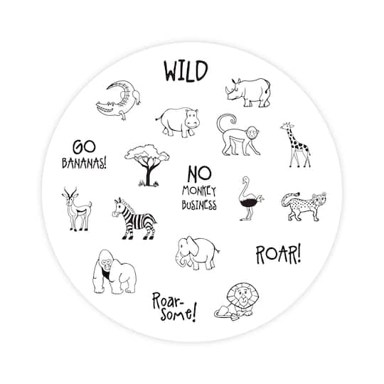 6 Pack: Safari Jar of Wood Stamps by Recollections™